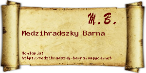Medzihradszky Barna névjegykártya