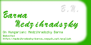 barna medzihradszky business card